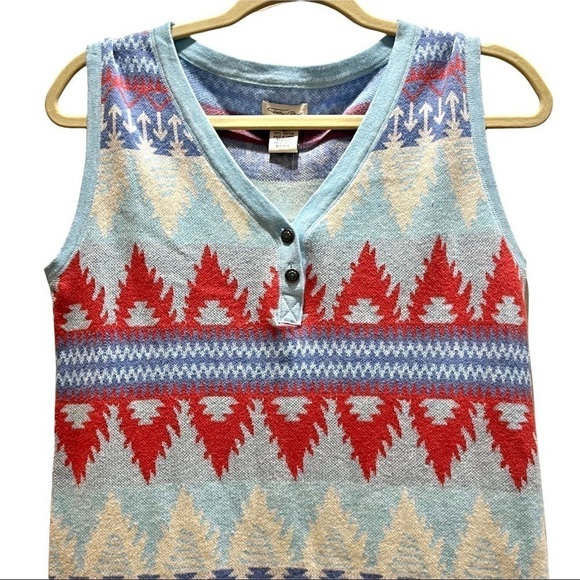 Tasha Polizzi “Sonoma” Aztec Sweater Dress NWT 100% Cotton Blue & Cream Sz S - Picture 8 of 11